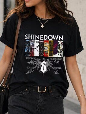 Shinedown Band Signatures Graphic T-shirt, Shinedown Rock Band Tour 2026 Shirt